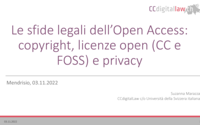 Le sfide legali dell’Open Access: copyright, licenze open (CC e FOSS) e privacy