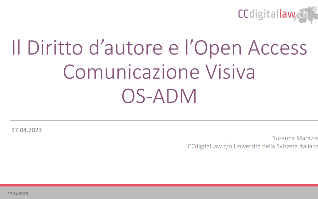 Il Diritto d’autore e l’Open Access – corso di Comunicazione Visiva SUPSI