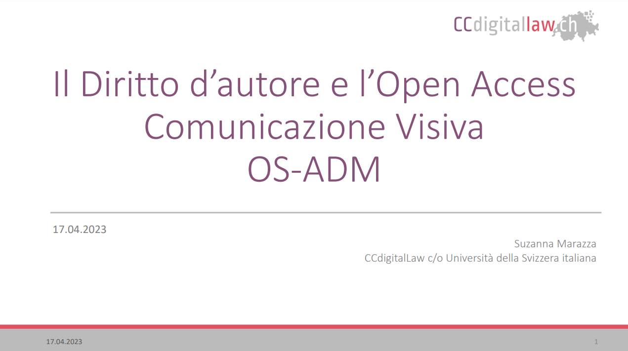 Il Diritto d’autore e l’Open Access – corso di Comunicazione Visiva SUPSI