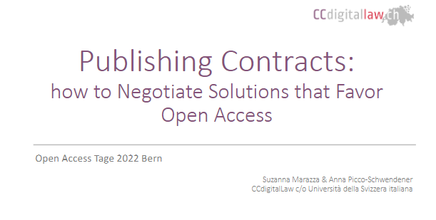 Publishing Contracts: how to Negotiate Solutions that Favor Open Access