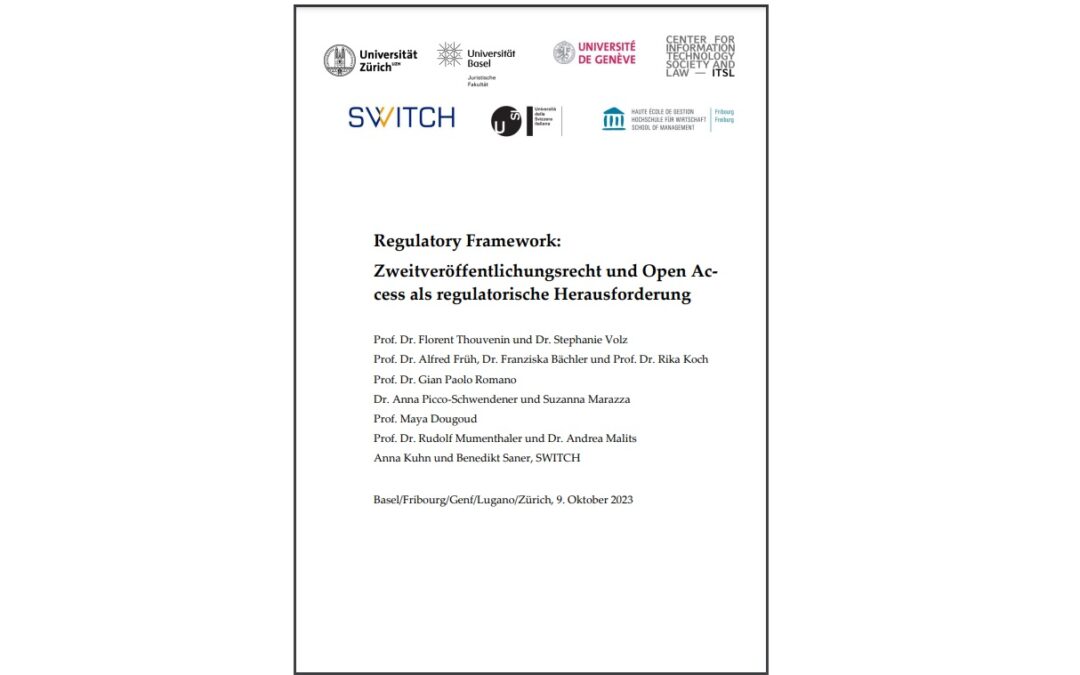 Regulatory Framework: Zweitveröffentlichungsrecht und Open Access als regulatorische Herausforderung